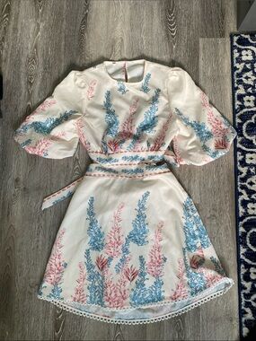 Puff-Sleeve Western Dress with Tie-Back